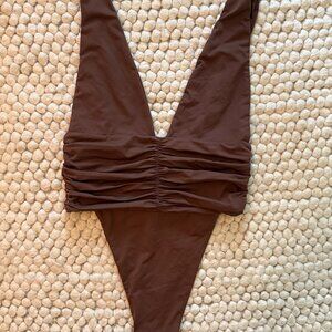 Riot Swim, Echo One Piece in Chocolate Brown - Size Small